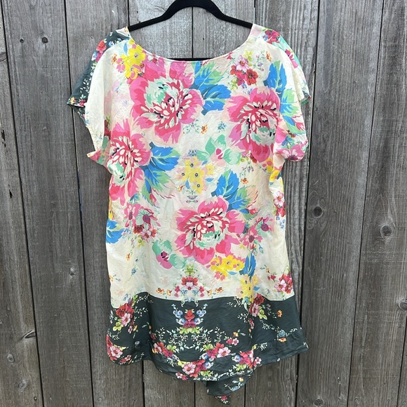 Johnny Was Tropical Flower Short-Sleeve Tunic XL - Picture 7 of 8
